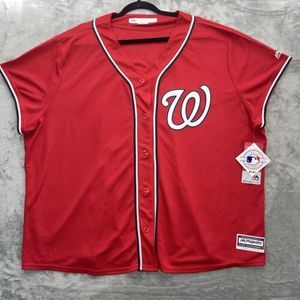 Women's‎ Red Washington Nationals Plus Size Alternate Replica Team Jersey 3X NWT